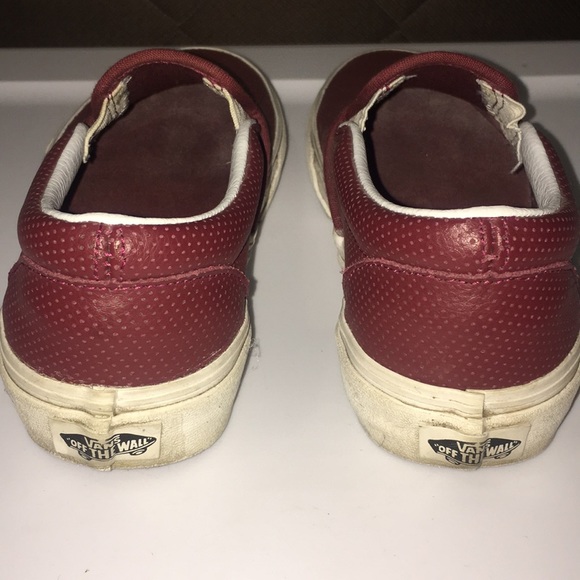 Burgundy leather Vans - Picture 3 of 8